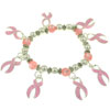 Breast Cancer Ribbon Charm Bracelet