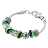 Peridot Green Murano Glass Metal Beaded Bracelet