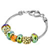 Round Shiny Lovely Heart Peridot Green Murano Glass Lobster Clasp Biagi Be...