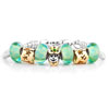 18K Gold Plated Peridot Green Murano Glass Golden St Patrick Beaded Bracelet