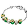 Emerald Green Faberge Egg Heart Lobster Clasp Biagi Beaded Bracelet