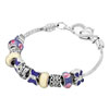 Amethyst Purple Clear White Murano Glass Silver Butterfly Set Beaded Brace...