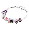 Mother Day Gifts Amethyst Purple Murano Glass Silver Tone Beads Set Bracel...
