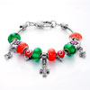  Bracelets - Red And Green Mixed Beads Dangle Style Pandora Charm Bracelet