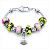 Metal And Murano Glass Mixed Dangle All Brands Beaded Bracelet