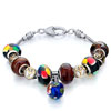 Metal And Murano Glass Mixed Dangle All Brands Beaded Bracelet