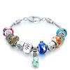 Metal And Murano Glass Mixed Dangle All Brands Beaded Bracelet
