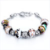 Metal And Deep Milky Murano Glass Mixed All Brands Beaded Bracelet