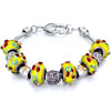 Metal And Yellow Murano Glass Mixed All Brands Beaded Bracelet