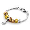 Mother Jewelry Yellow Murano Glass And Metal Beads Bracelet Dangle Angle