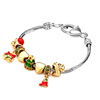 Christmas Gift Gold Stocking Dangle Beaded Bracelet