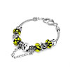 Murano Glass Crystal Set Chain Dangle Beaded Bracelet