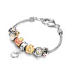 22K Gold Plated Heart Cupid Arrow Dangle Beaded Bracelet