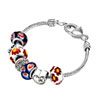 Multi Color Metal Silver Heart Love Beaded Bracelet
