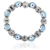 Pale Blue Evil Eye Murano Glass Beaded Bracelet