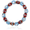 Red And Blue Evil Eye Murano Glass Necklace