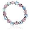 Pink And Blue Evil Eye Murano Glass Beaded Bracelet
