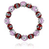 Pink And Red Evil Eye Murano Glass Beaded Bracelet