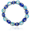 Two Tone Blue Evil Eye Murano Glass Necklace