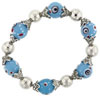 Funky Aqua Blue Evil Eye Necklace