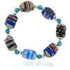 Blue And Purple Millefiori Murano Glass Necklace