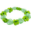 Green Hearts And Flowers Beaded Bracelet