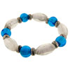 Blue And White  Murano   Glass  Beaded Bracelet BR_043_XML