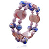 Blue And Lavender Millefiori Bracelet