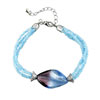Blue And Purple Twist Leaf Murano Glass Necklace