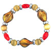 Champagne Cat Eye And Twist Leaf Murano Glass Bracelet