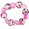 Alternating Pink And Black Spotted Necklace