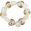 White And Gold Speckled Heart Beaded Bracelet