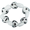 White And Black Speckled Heart Shape Beaded Bracelet