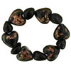 Black And Gold Speckled Heart Shape Beaded Bracelet