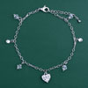 Dangle  Crystal  And Heart Bracelet Charm