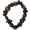 Black And Gold Speckled Rock Shape Beaded Bracelet