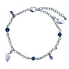 Dangle Leaf And  Crystal  Bracelet Charm