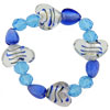 Murano Glass Heart Blue Glass Necklace