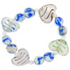 Blue And Heart Murano Glass Beaded Bracelet