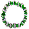 Round Pink And Green Murano Glass Beaded Bracelet