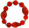 Red Twist Leaf Christmas Necklace