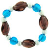 Purple And Baby Blue Leaflets  Murano   Glass  Beaded Bracelet