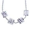 Silver Square Murano Glass Bracelet