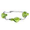 Triple Green Murano Glass Twist Leaf Bracelet