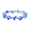  Silver  Foil Blue Helix Murano Glass Bracelet