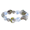 Gray Millefiori Twist Blue Heart  Murano   Glass  Bracelet
