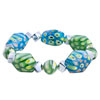 Turquoise And Green Millefiori Murano Glass Bracelet