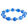 Blue Round And Bicone Beads Murano Glass Bracelet