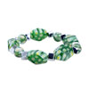 Silver And Green Millefiori Murano Bracelet