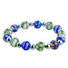 Blue And Green Millefiori Murano Glass Bracelet